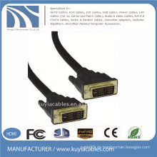Gold überzogenes schwarzes DVI zum DVI Kabel DVI 18 + 1 FÜR SAMSUNG DELL MONITOR